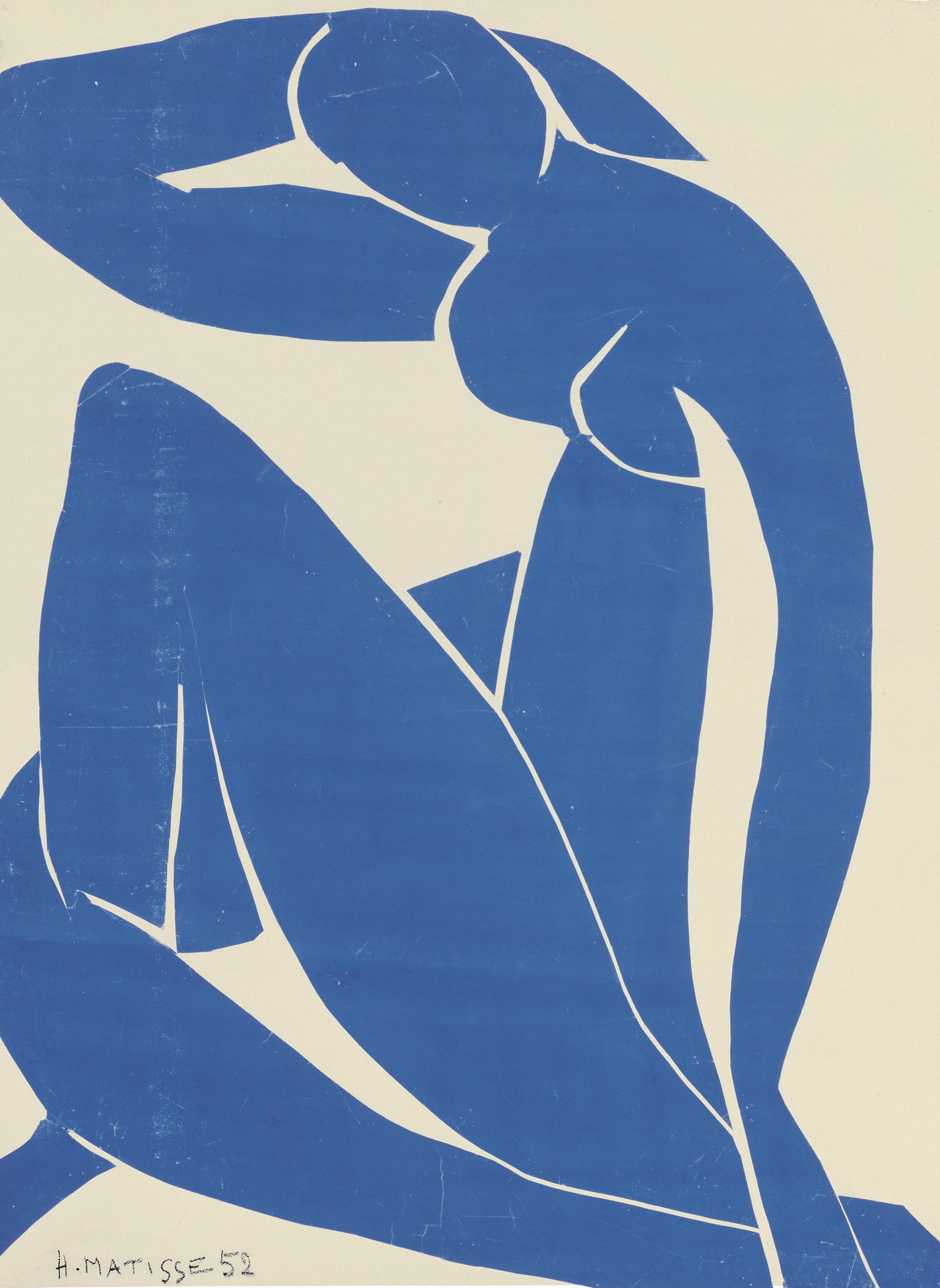 Henri Matisse Blue Nudes Lithograph of Blue nude Figures with crossed legs and right arm up and behind head 1952