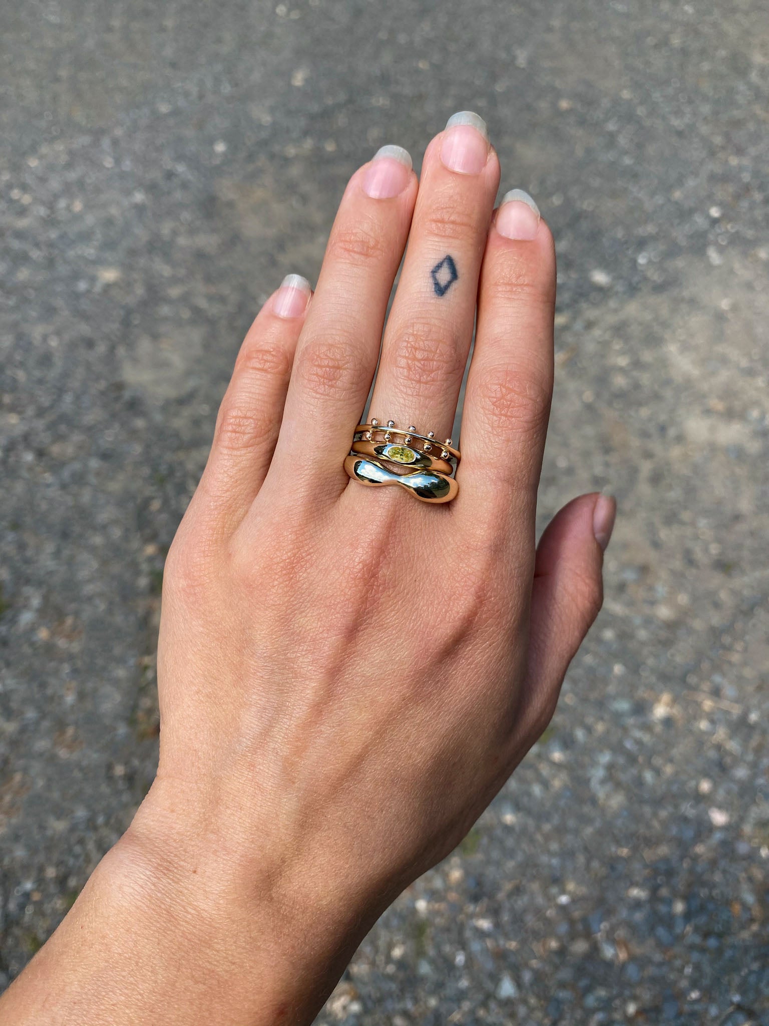 Yellow/Green Sapphire Petite Risa Ring