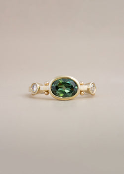 1.31ct Oval Forest Green Sapphire Kaori Ring