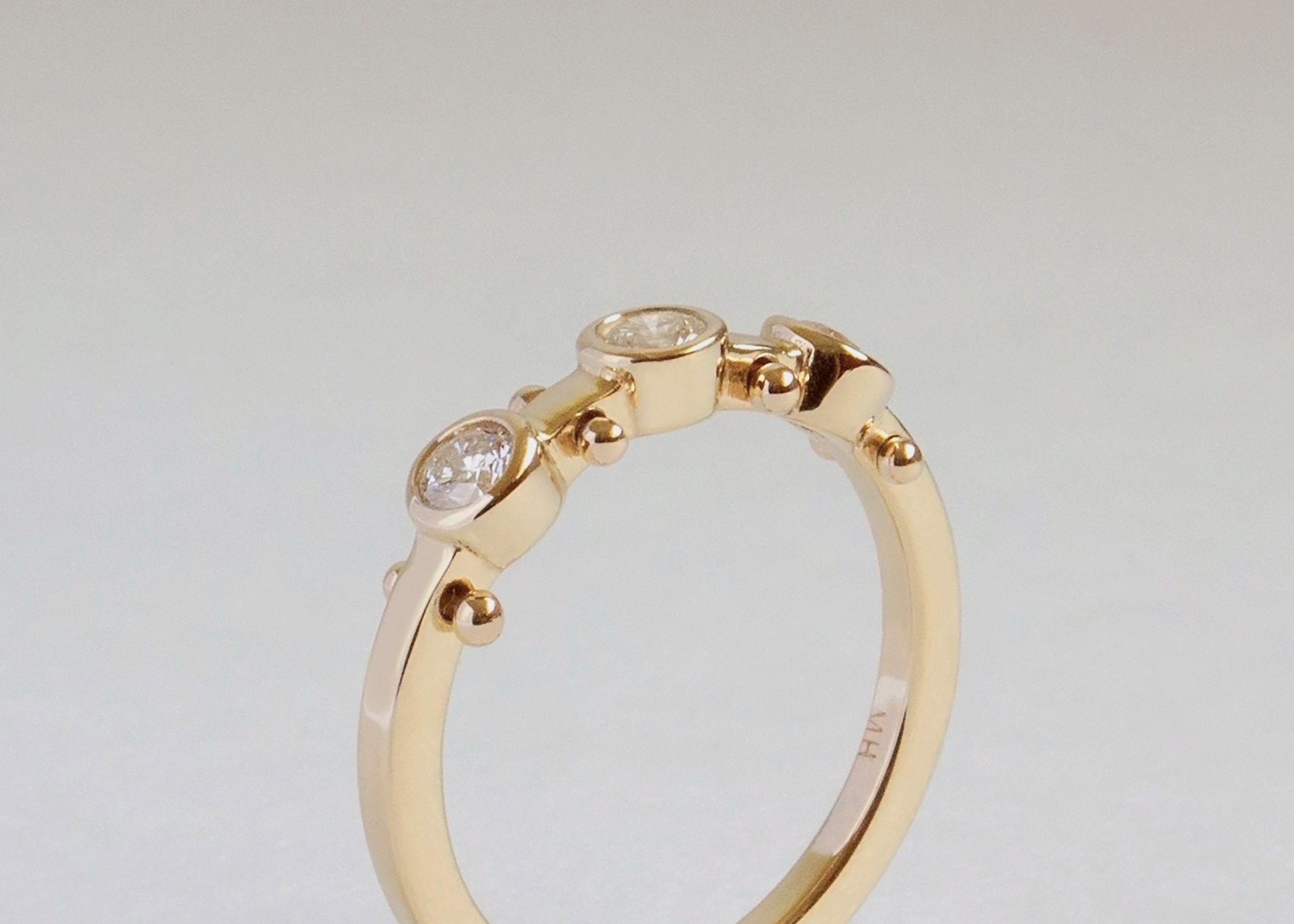In Stock | 3-Stone White Diamond Koemi Ring
