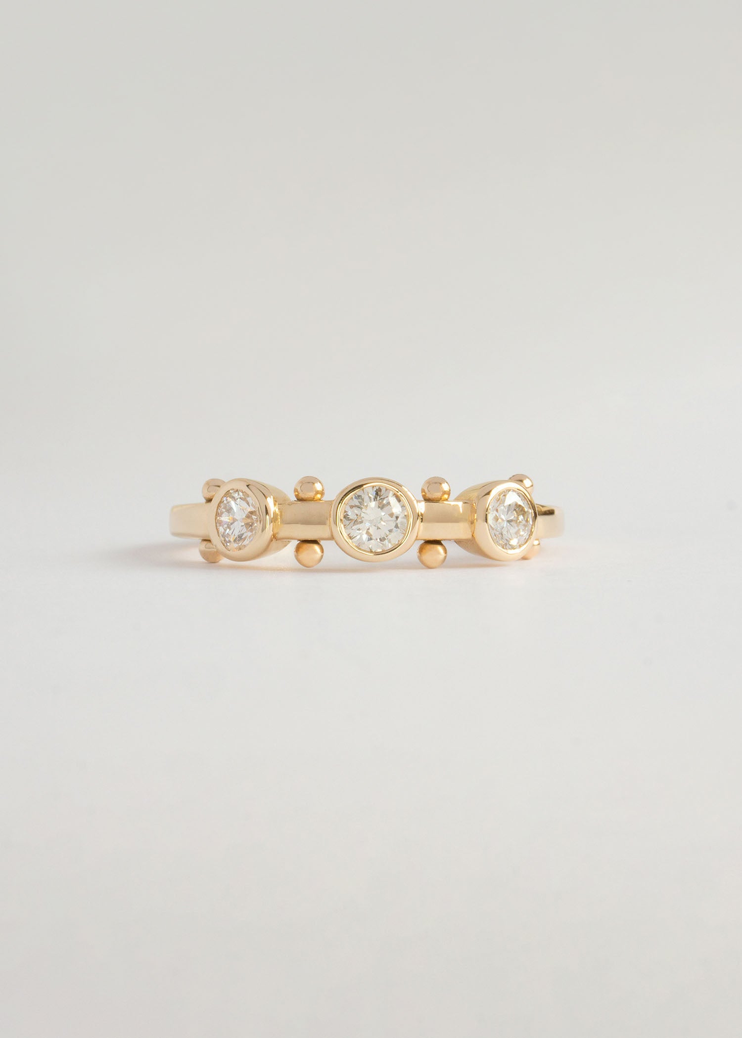 In Stock | 3-Stone White Diamond Koemi Ring