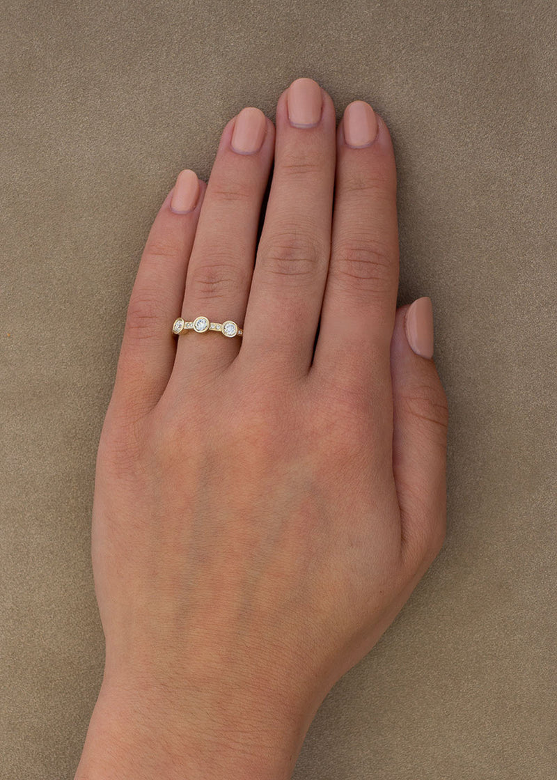 3-Stone White Diamond Theia Ring