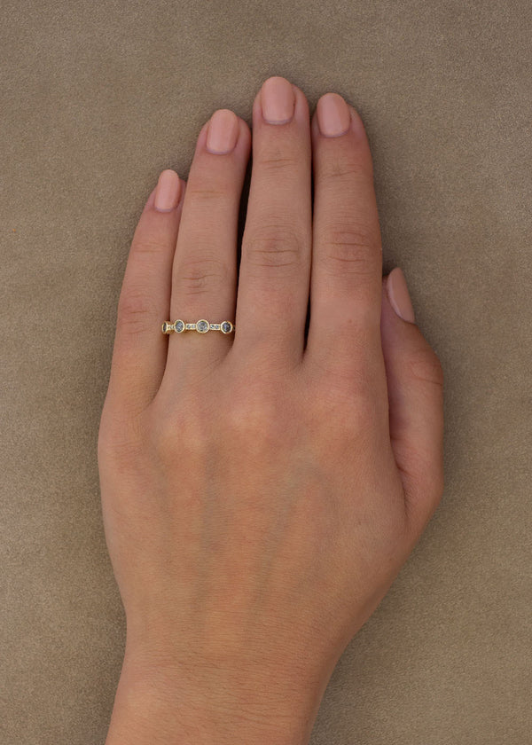 4-Stone Grey Diamond Theia Ring