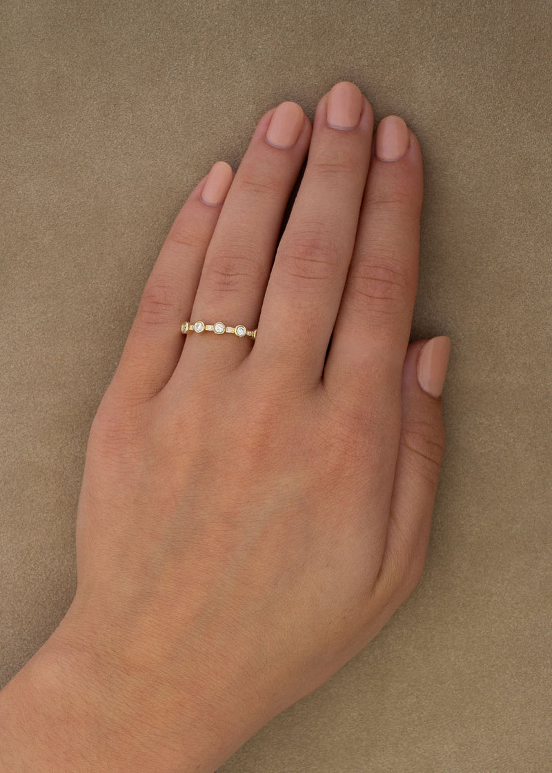 5-Stone White Diamond Theia Ring