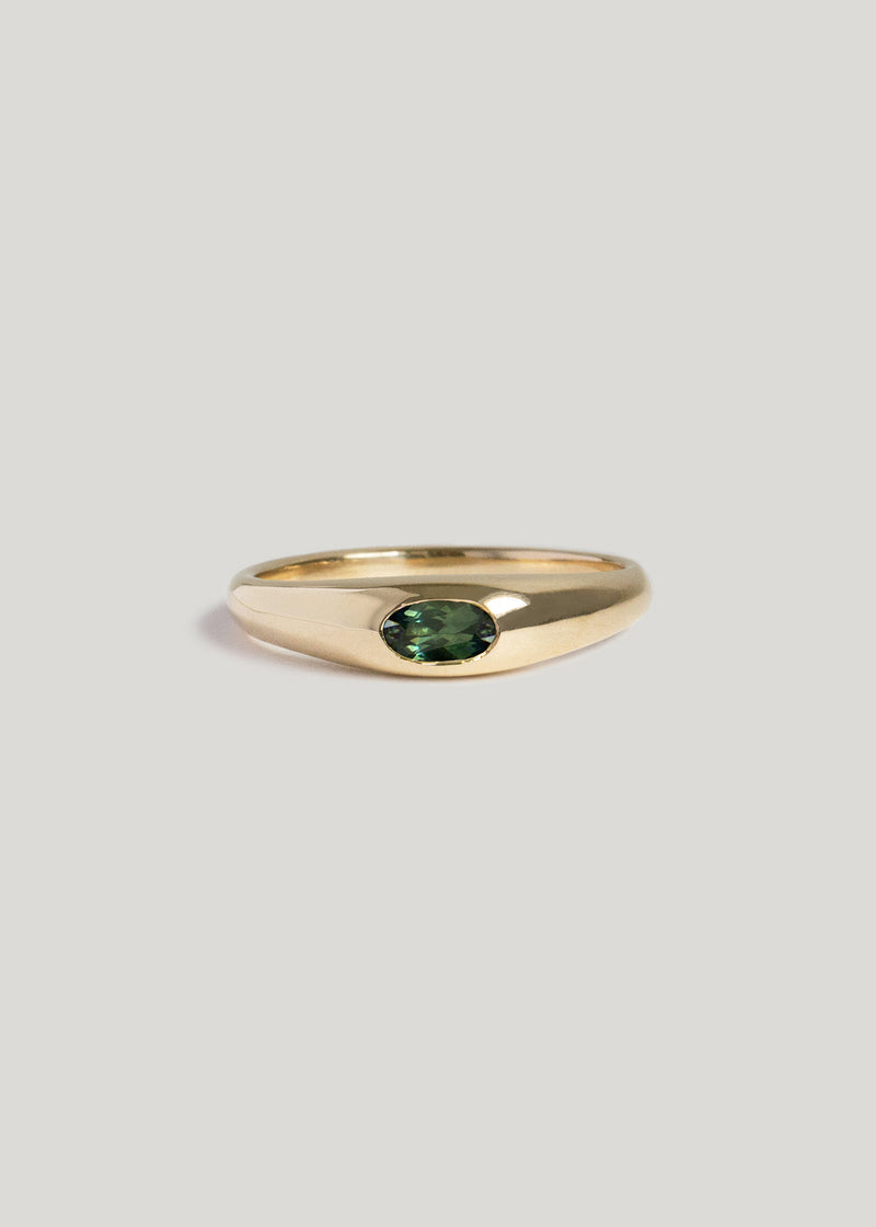 Dark Green Australian Sapphire Petite Risa Ring