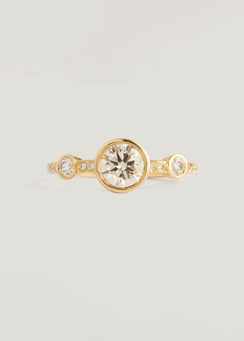 In Stock | White Diamond Broad Crown Theia Ring