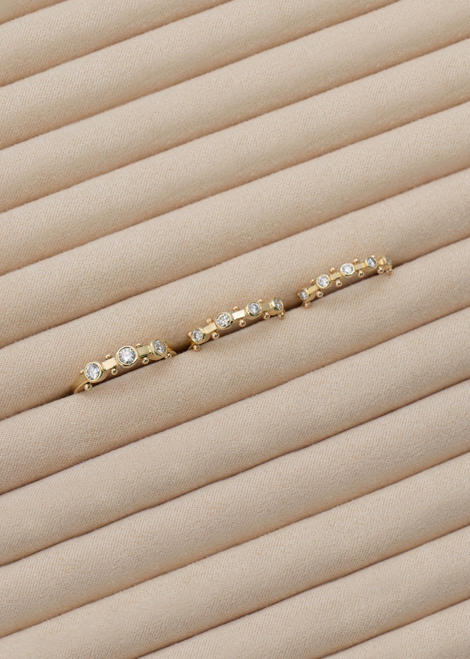 In Stock | 3-Stone White Diamond Koemi Ring