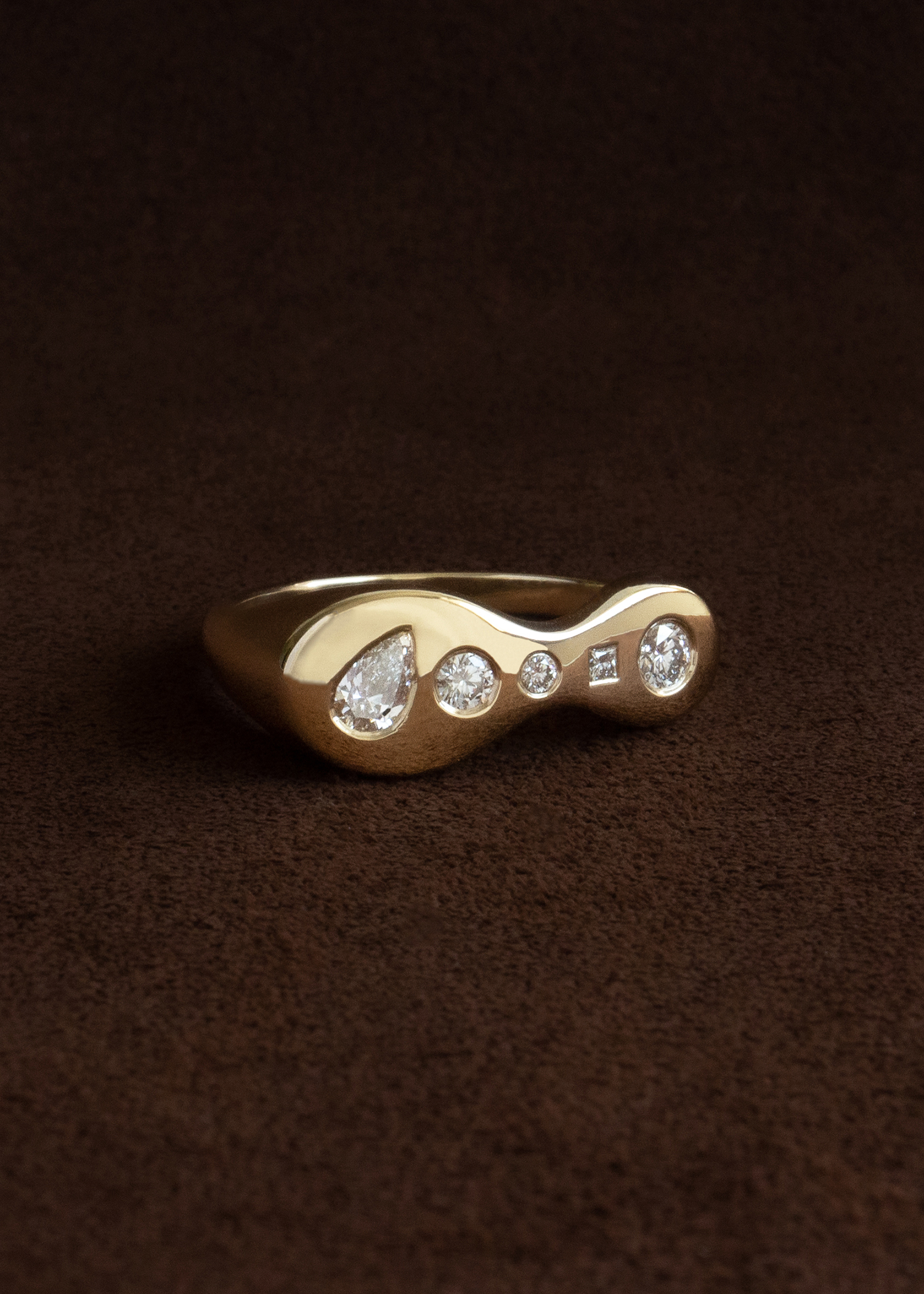 Diamond Mosaic Figure Ring