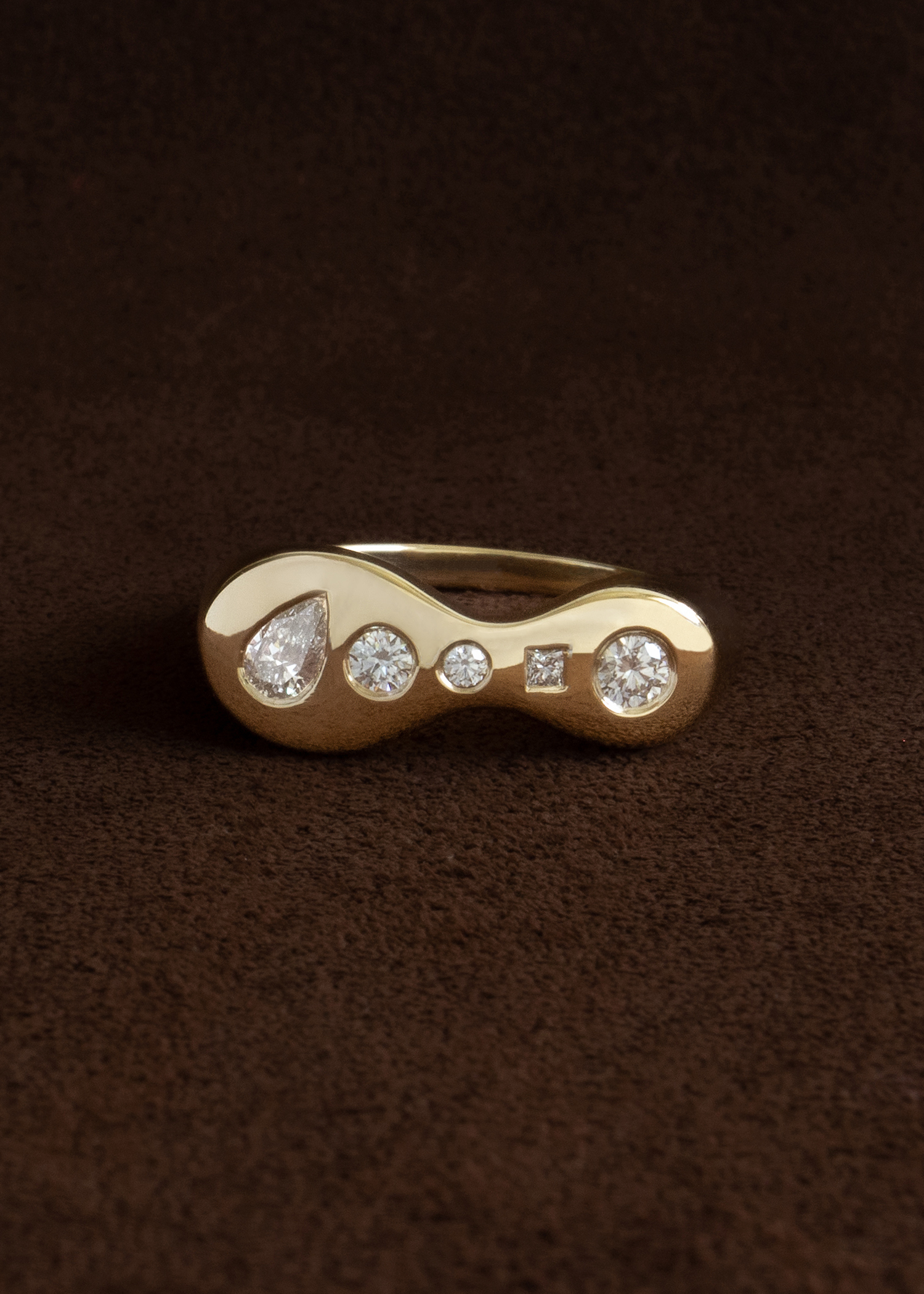 Diamond Mosaic Figure Ring