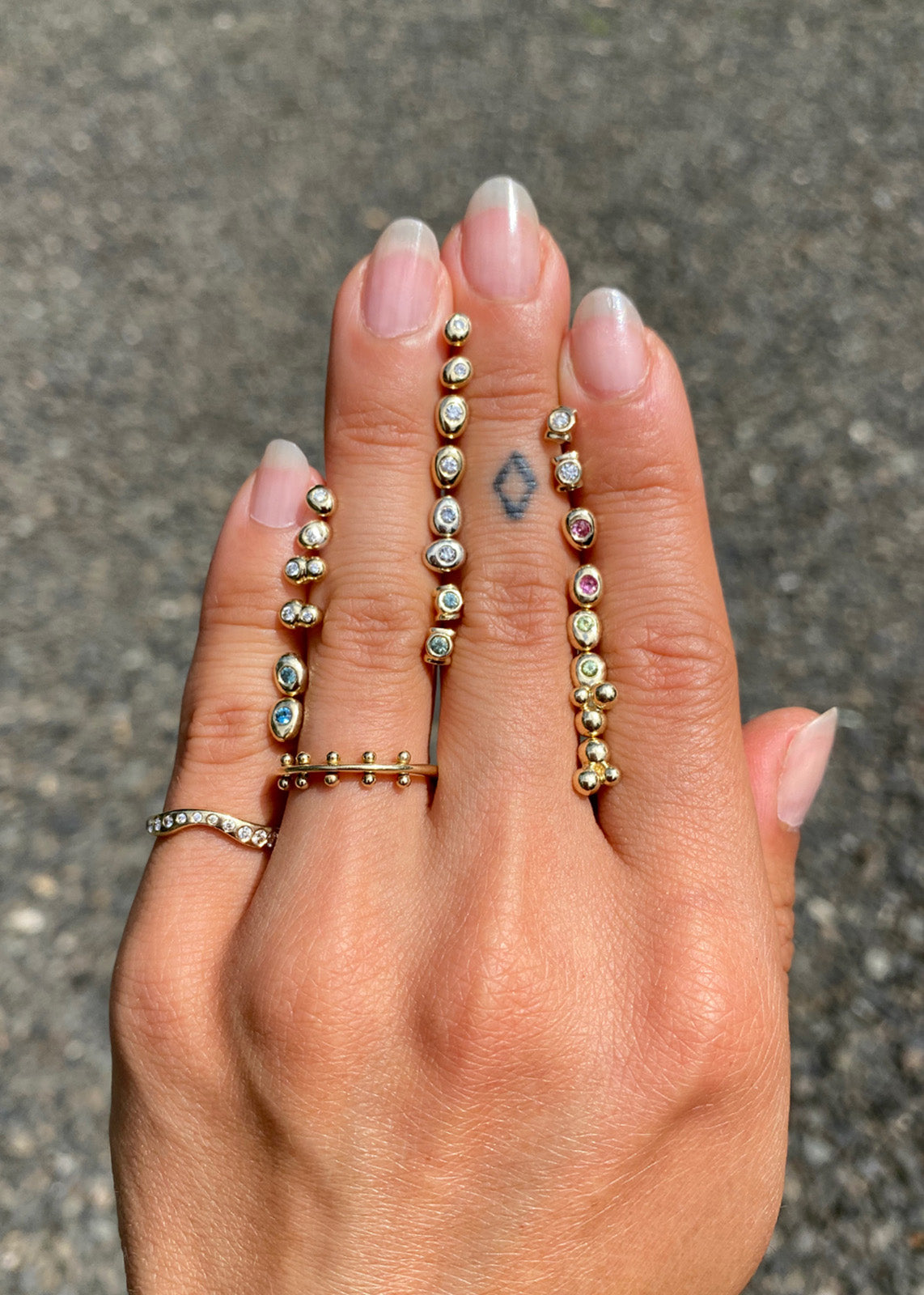 Grey Diamond Mini Pebble Studs – M. Hisae