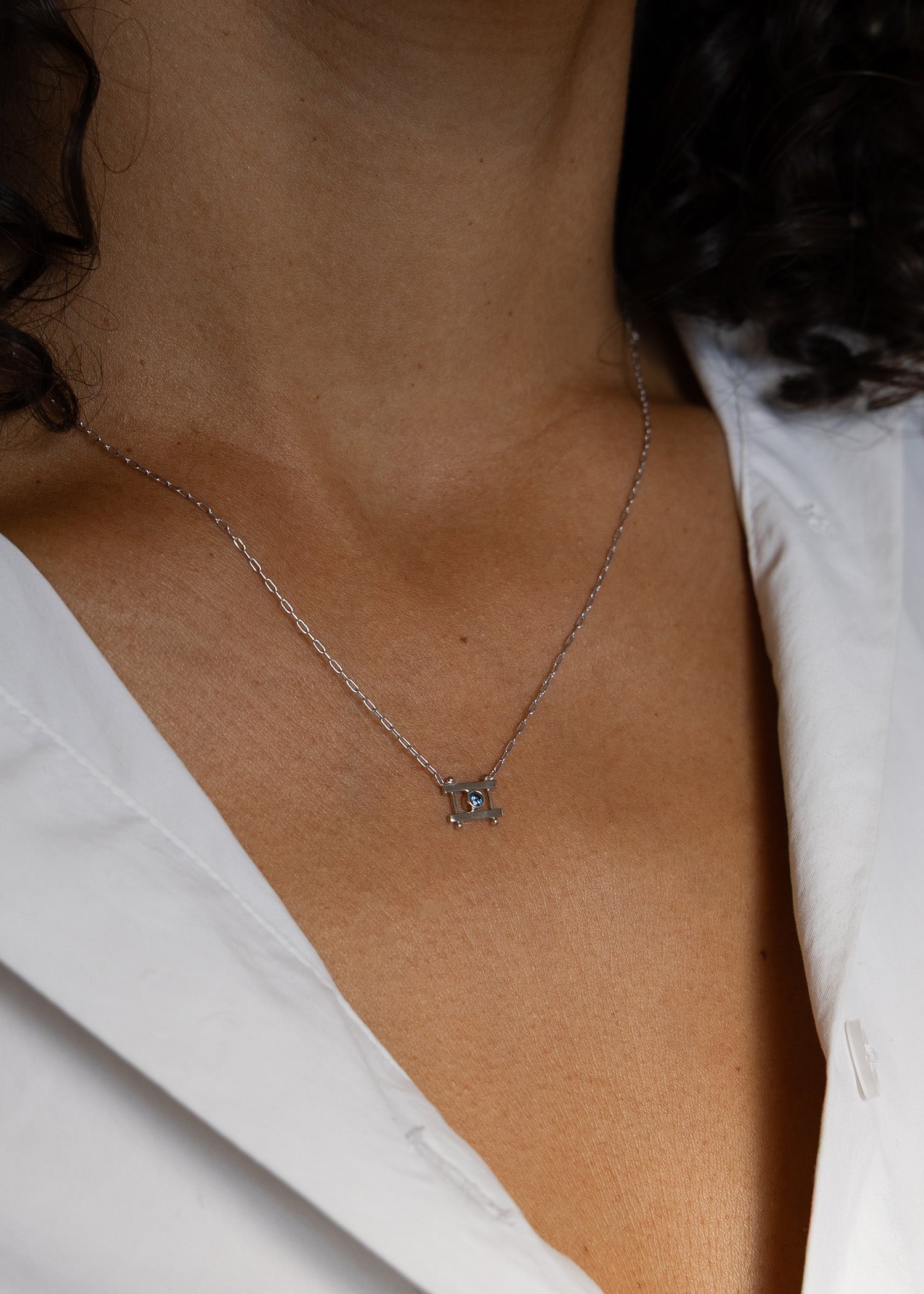 In Stock | Teal Sapphire Kiyo Necklace