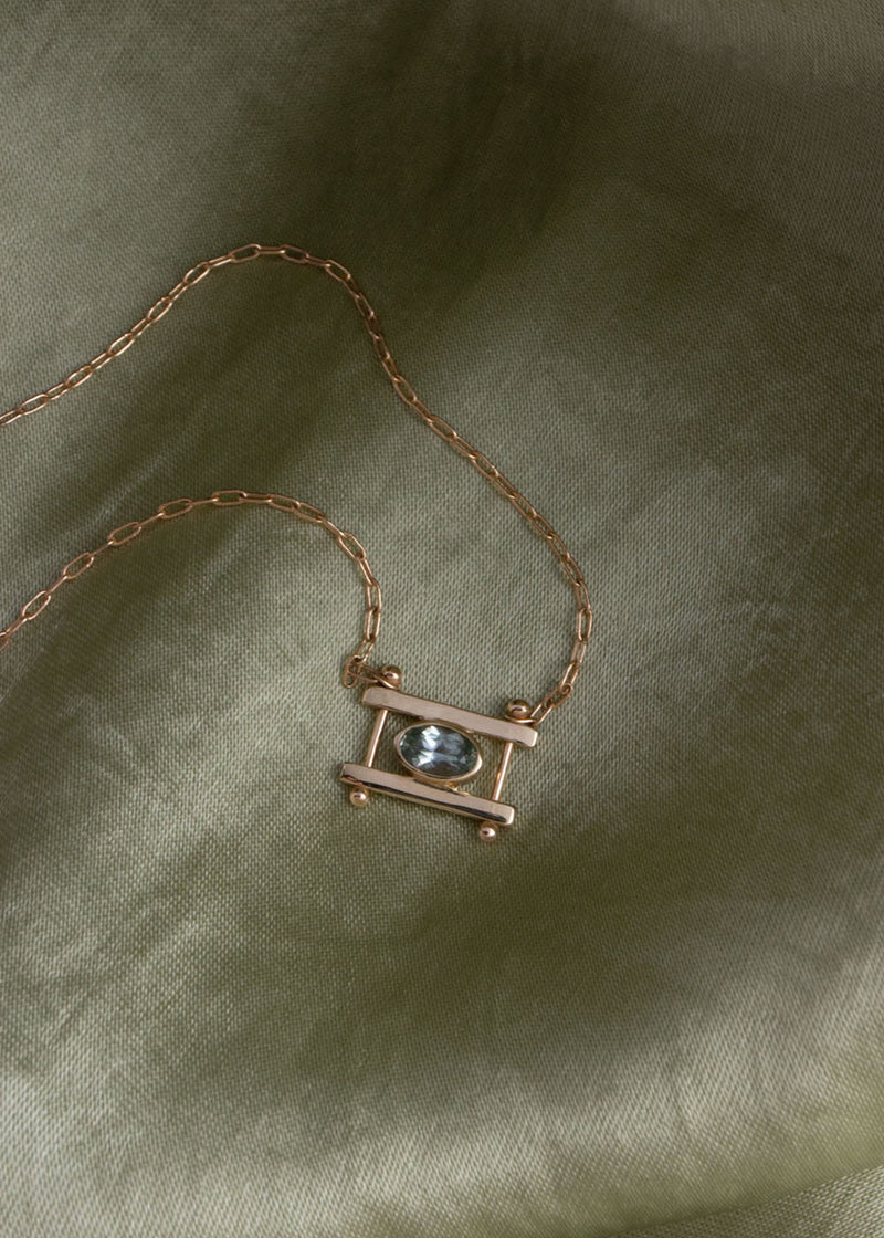 Blue Sapphire Oval Kiyo Necklace