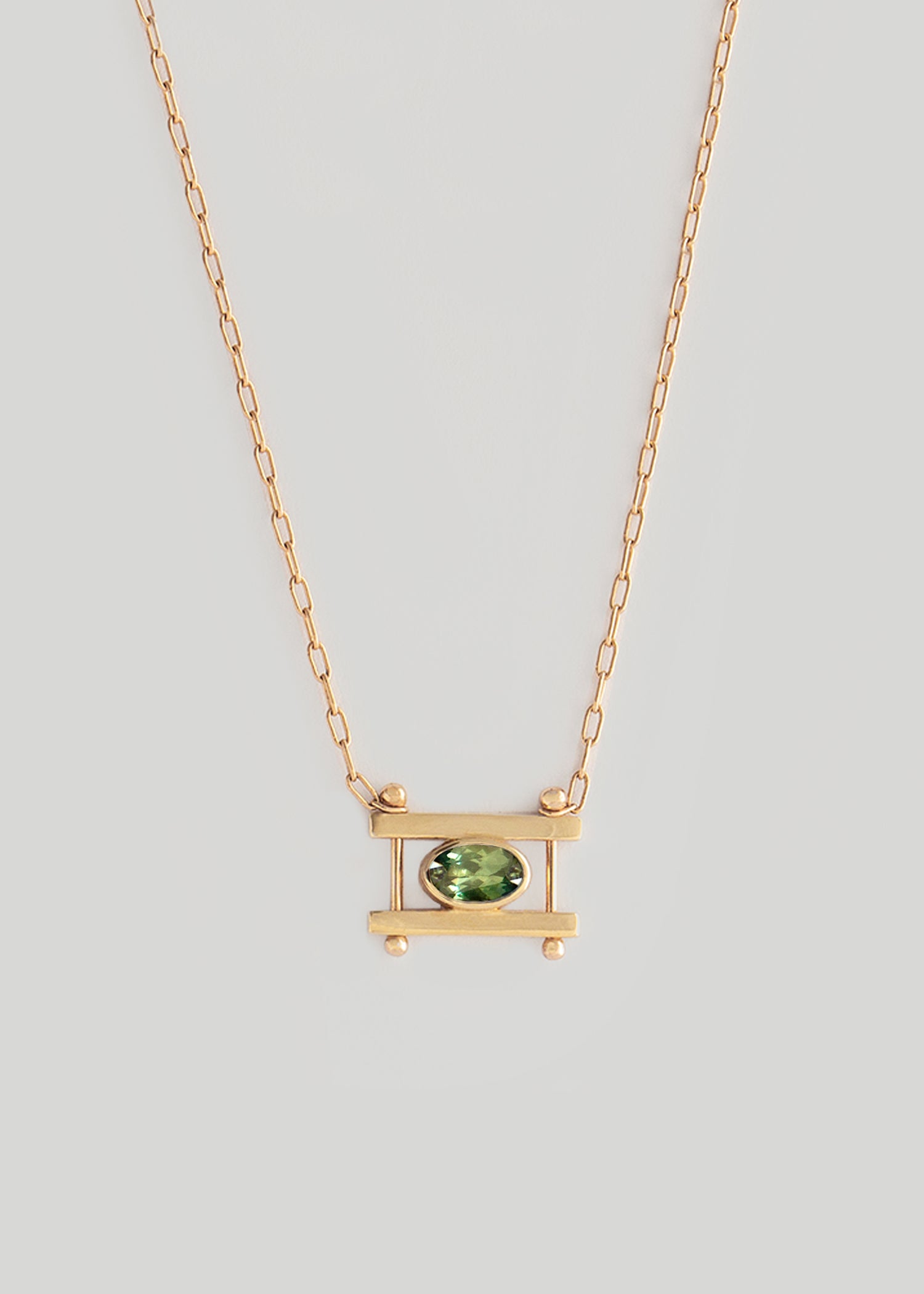 In Stock | Green Sapphire Oval Kiyo Necklace