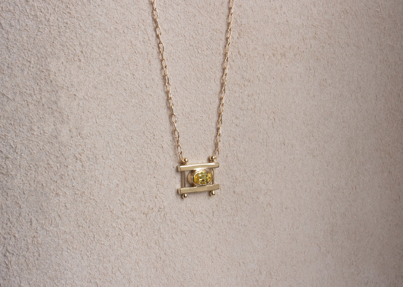 In Stock | Yellow Sapphire Oval Kiyo Necklace