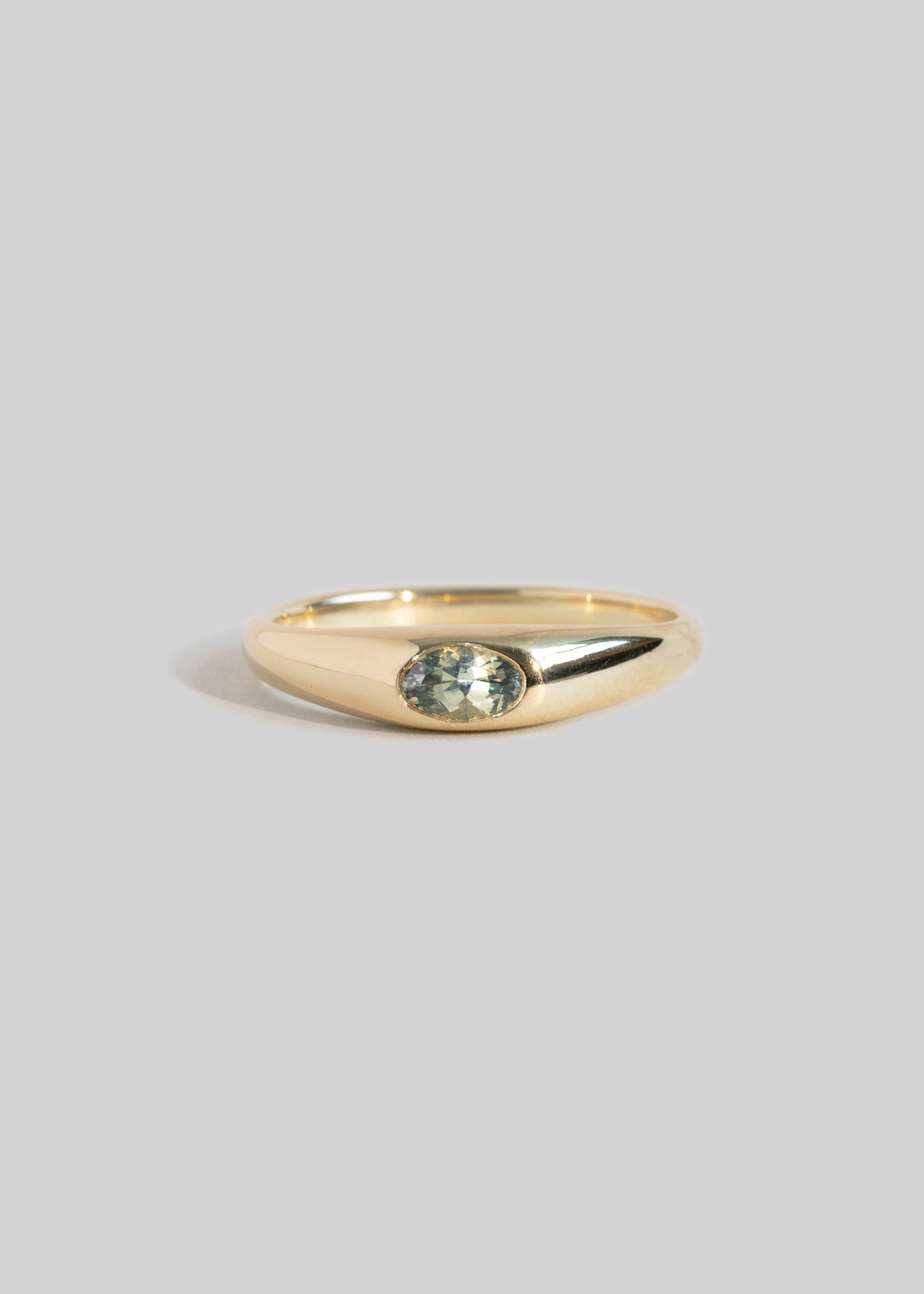 In Stock | Light Green Teal Sapphire Petite Risa Ring