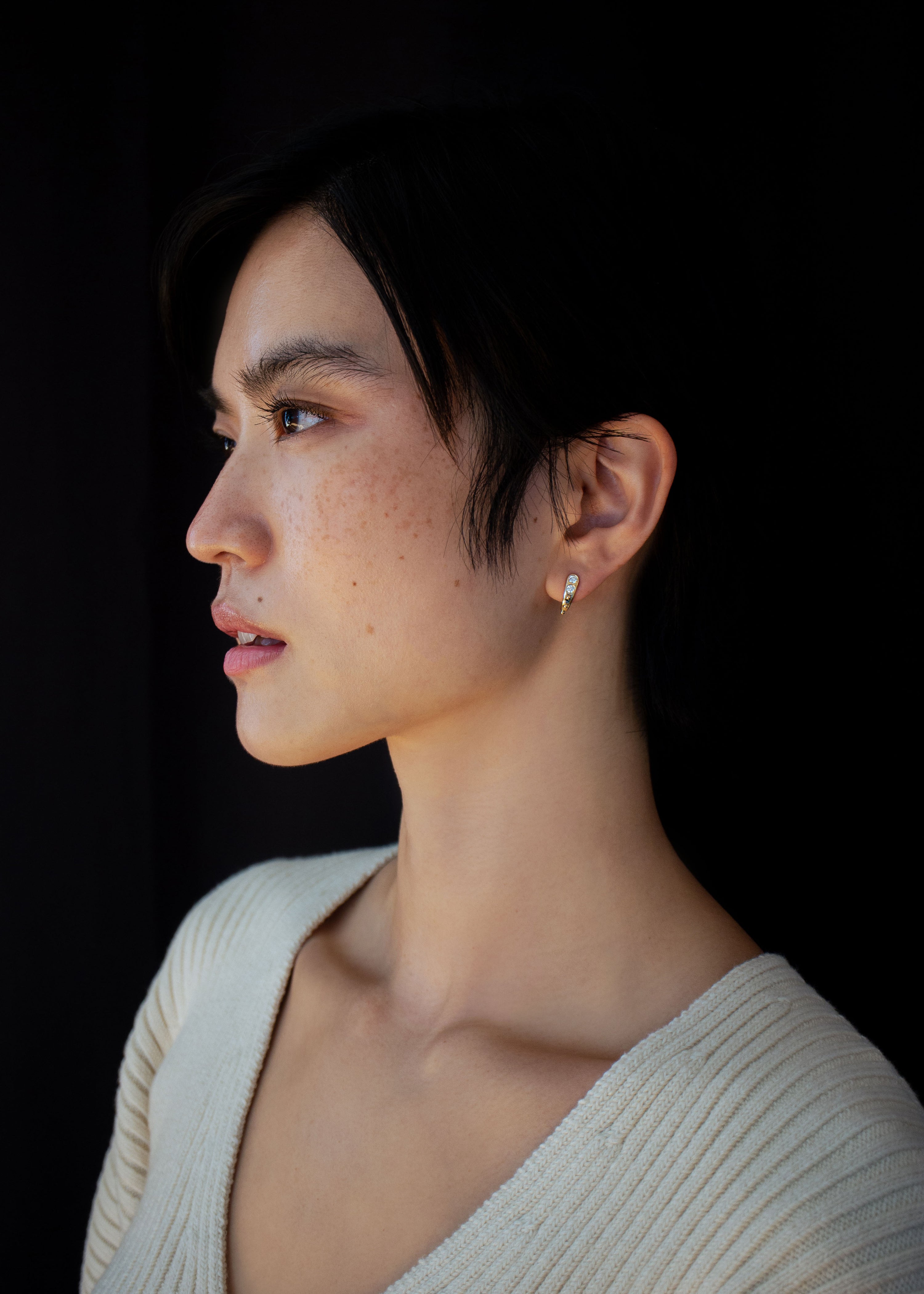 In Stock | White Diamond Petite Suki Ear Huggers