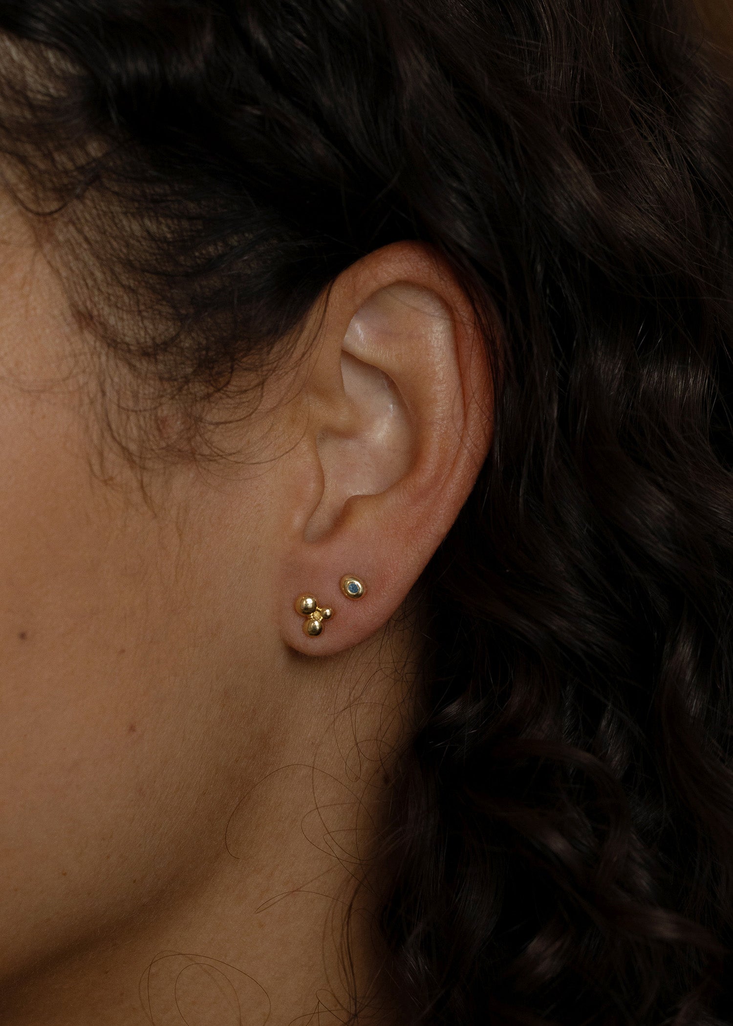 In Stock | Teal Sapphire Mini Pebble Studs