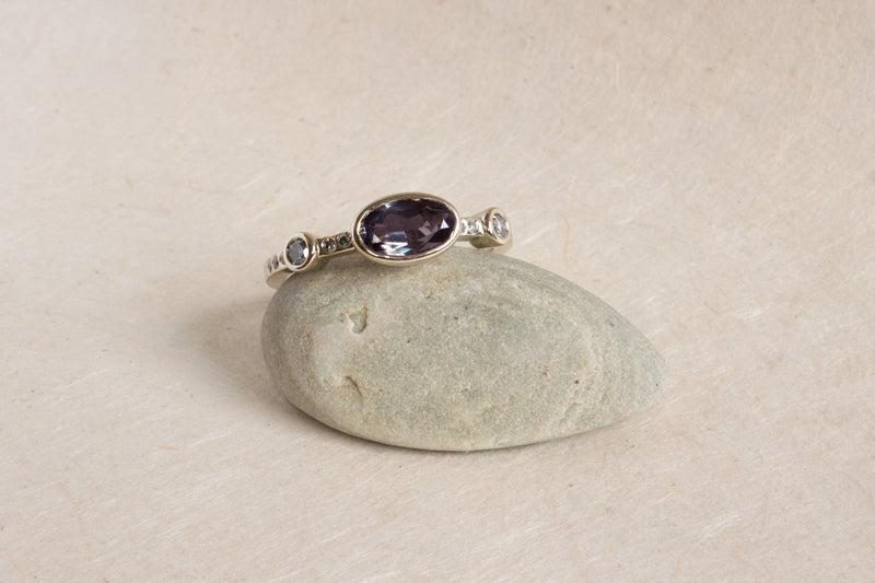 Hikaru Ring No.7 - Rare Dark Purple Sapphire