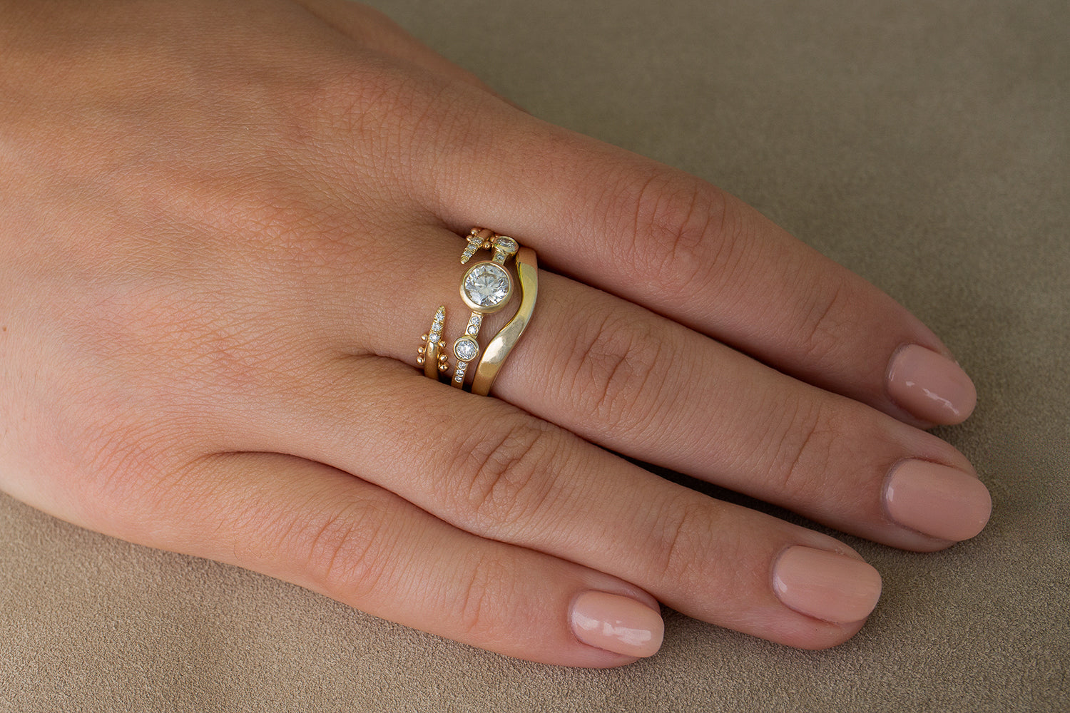 In Stock | White Diamond Crown Theia Ring