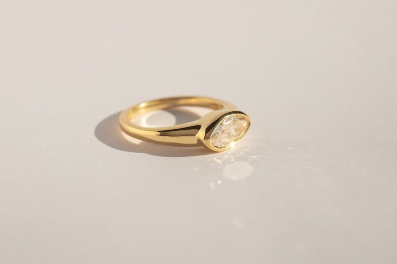 0.77ct Antique Moval Diamond Takara Ring